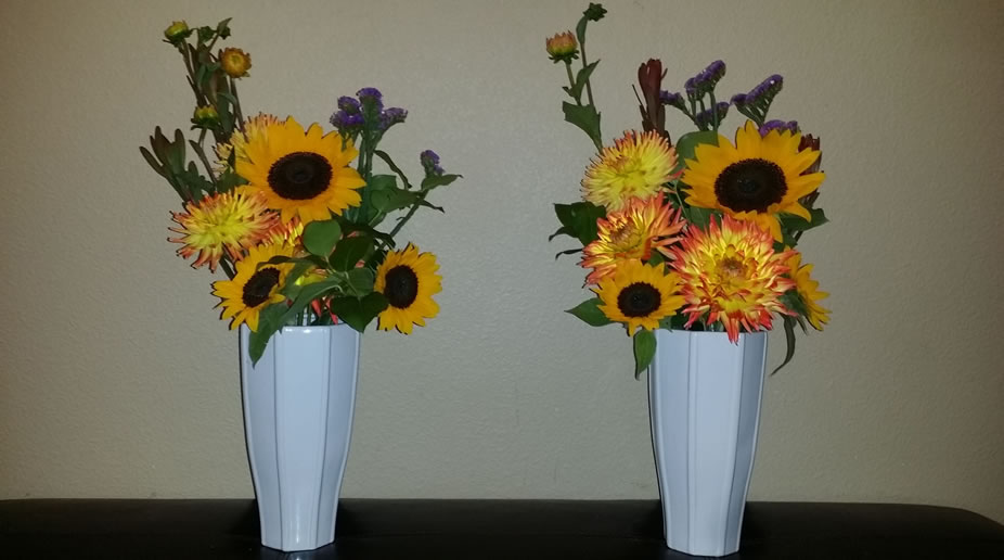 Sunflower Yellow Dahlia Purple Statice